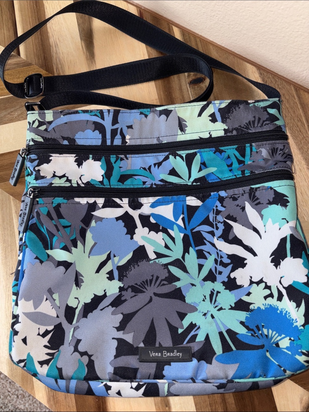 Vera Bradley Teal Blue Floral Crossbody Bag